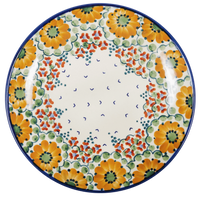 A picture of a Polish Pottery 10" Dinner Plate (Autumn Harvest) | T132S-LB as shown at PolishPotteryOutlet.com/products/10-dinner-plate-autumn-harvest