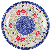 A picture of a Polish Pottery 10" Dinner Plate (Floral Fantasy) | T132S-P260 as shown at PolishPotteryOutlet.com/products/10-dinner-plate-floral-fantasy