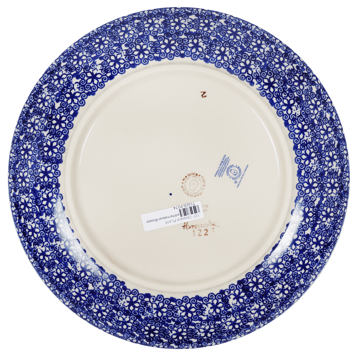 Plate, Round, Dinner, 10" in "Mediterranean Blossoms" by Manufaktura | T132S-P274