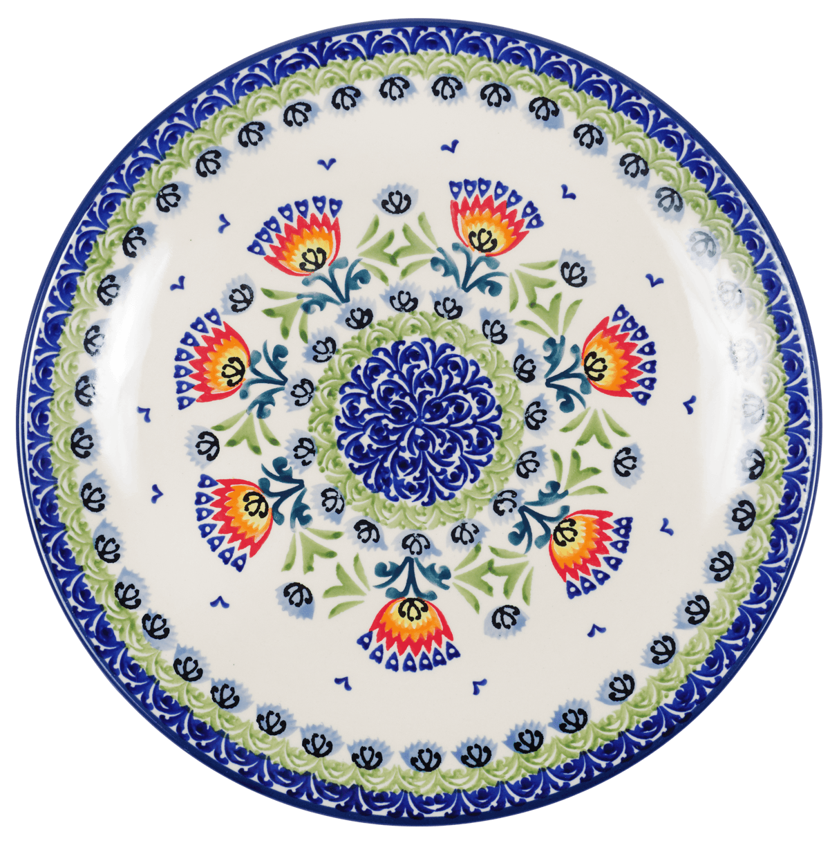 Plate, Round, Dinner, 10" in "Floral Fans" by Manufaktura | T132S-P314