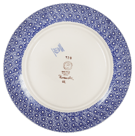 Polish Pottery 10" Dinner Plate (Duet in Blue & White) | T132S-SB04 Additional Image at PolishPotteryOutlet.com