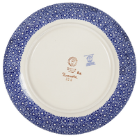 A picture of a Polish Pottery 10" Dinner Plate (Duet in White) | T132S-SB06 as shown at PolishPotteryOutlet.com/products/10-dinner-plate-duet-in-white
