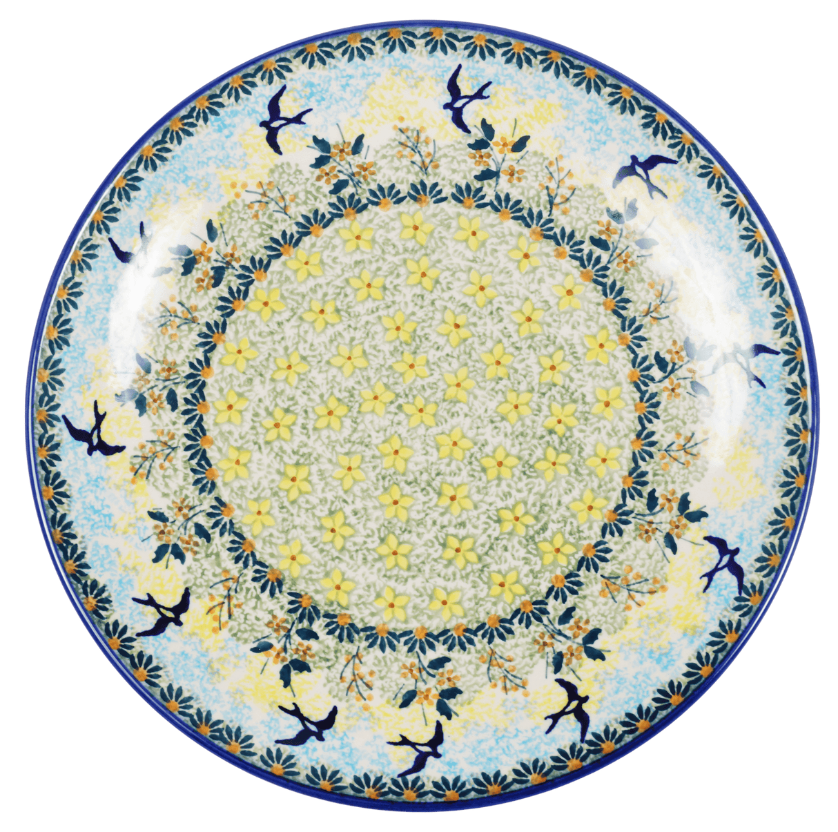 Plate, Round, Dinner, 10" in "Soaring Swallows" by Manufaktura | T132S-WK57