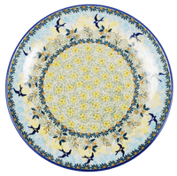 A picture of a Polish Pottery 10" Dinner Plate (Soaring Swallows) | T132S-WK57 as shown at PolishPotteryOutlet.com/products/10-dinner-plate-soaring-swallows