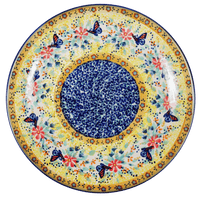 A picture of a Polish Pottery 10" Dinner Plate (Butterfly Bliss) | T132S-WK73 as shown at PolishPotteryOutlet.com/products/10-dinner-plate-butterfly-bliss