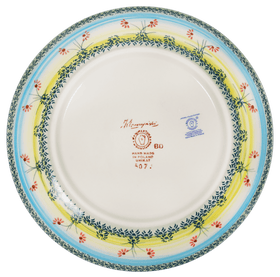 Polish Pottery 10" Dinner Plate (Butterflies in Flight) | T132S-WKM Additional Image at PolishPotteryOutlet.com