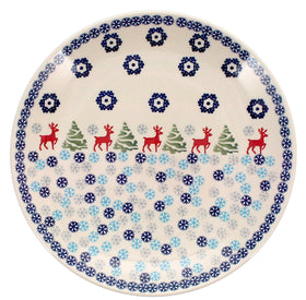 Polish Pottery 10" Dinner Plate (Reindeer Games) | T132T-BL07 Additional Image at PolishPotteryOutlet.com