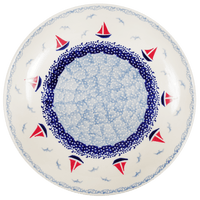 A picture of a Polish Pottery 10" Dinner Plate (Smooth Seas) | T132T-DPML as shown at PolishPotteryOutlet.com/products/10-dinner-plate-smooth-seas
