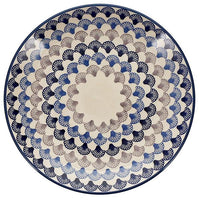 A picture of a Polish Pottery 10" Dinner Plate (Fan-Tastic) | T132T-GP18 as shown at PolishPotteryOutlet.com/products/10-dinner-plate-fan-tastic