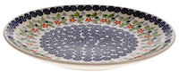 A picture of a Polish Pottery 10" Dinner Plate (Holly in Bloom) | T132T-IN13 as shown at PolishPotteryOutlet.com/products/round-dinner-plate-t132t-in13