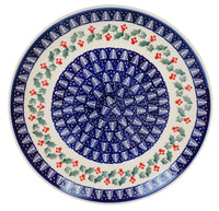 A picture of a Polish Pottery 10" Dinner Plate (Holiday Cheer) | T132T-NOS2 as shown at PolishPotteryOutlet.com/products/10-dinner-plate-holiday-cheer