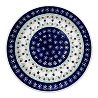 A picture of a Polish Pottery 10" Dinner Plate (Starry Wreath) | T132T-PZG as shown at PolishPotteryOutlet.com/products/10-dinner-plate-starry-wreath-t132t-pzg