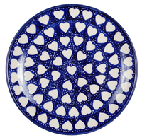 A picture of a Polish Pottery 10" Dinner Plate (Sea of Hearts) | T132T-SEA as shown at PolishPotteryOutlet.com/products/10-dinner-plate-sea-of-hearts