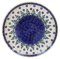 A picture of a Polish Pottery 10" Dinner Plate (Snowy Pines) | T132T-U22 as shown at PolishPotteryOutlet.com/products/10-dinner-plate-snowy-pines