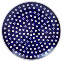 A picture of a Polish Pottery 10" Dinner Plate (Dot to Dot) | T132T-70A as shown at PolishPotteryOutlet.com/products/10-dinner-plate-dot-to-dot