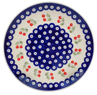 A picture of a Polish Pottery 10" Dinner Plate (Cherry Dot) | T132T-70WI as shown at PolishPotteryOutlet.com/products/10-dinner-plate-cherry-dot