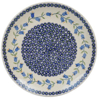 A picture of a Polish Pottery 10" Dinner Plate (Lily of the Valley) | T132T-ASD as shown at PolishPotteryOutlet.com/products/10-dinner-plate-lily-of-the-valley
