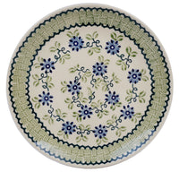 A picture of a Polish Pottery Plate, Round, Dinner, 10" in "Woven Blues" by Manufaktura | T132T-P182 as shown at PolishPotteryOutlet.com/products/10-dinner-plate-woven-blues