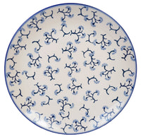 A picture of a Polish Pottery 10" Dinner Plate (Dusty Blue Blossoms) | T132T-P311 as shown at PolishPotteryOutlet.com/products/10-dinner-plate-dusty-blue-blossoms