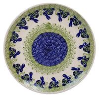 A picture of a Polish Pottery 10" Dinner Plate (Bunny Love) | T132T-P324 as shown at PolishPotteryOutlet.com/products/10-dinner-plate-bunny-love