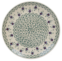 A picture of a Polish Pottery 10" Dinner Plate (Woven Pansies) | T132T-RV as shown at PolishPotteryOutlet.com/products/10-dinner-plate-woven-pansies
