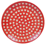 Plate, Round, Dinner, 10" in "Torrent of Hearts Red" by Manufaktura | T132T-SEMC