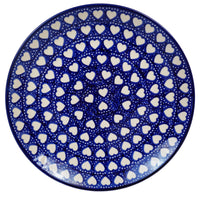 A picture of a Polish Pottery Plate, Round, Dinner, 10" in "Torrent of Hearts  " by Manufaktura | T132T-SEM as shown at PolishPotteryOutlet.com/products/10-dinner-plate-torrent-of-hearts