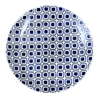 A picture of a Polish Pottery 10" Dinner Plate (Navy Retro) | T132U-601A as shown at PolishPotteryOutlet.com/products/10-dinner-plate-navy-retro-t132u-601a