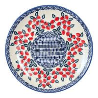 A picture of a Polish Pottery 10" Dinner Plate (Fresh Strawberries) | T132U-AS70 as shown at PolishPotteryOutlet.com/products/10-dinner-plate-fresh-strawberries-t132u-as70