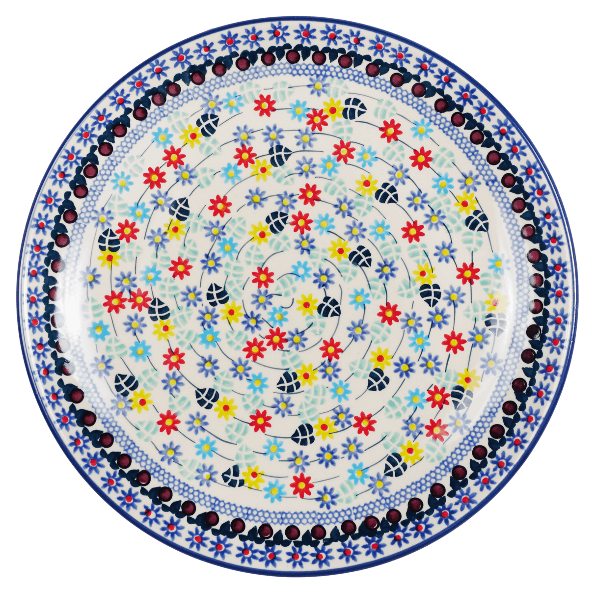 Plate, Round, Dinner, 10" in "Floral Swirl" by Manufaktura | T132U-BL01