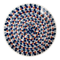 A picture of a Polish Pottery 10" Dinner Plate (Fall Confetti) | T132U-BM01 as shown at PolishPotteryOutlet.com/products/10-dinner-plate-fall-confetti-t132u-bm01