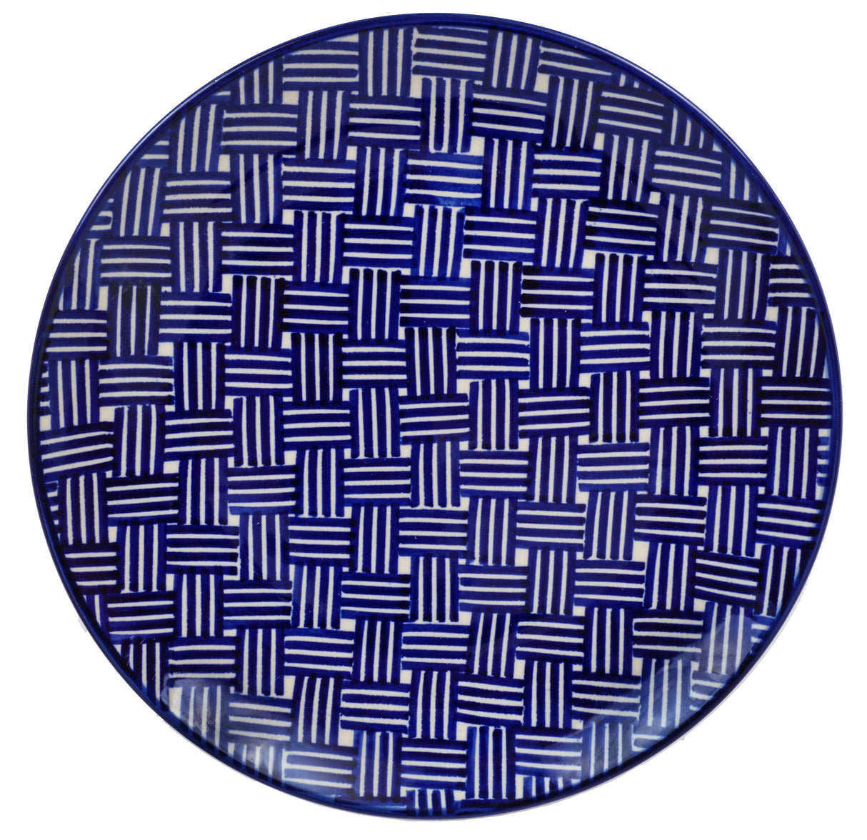 Plate, Round, Dinner, 10" in "Blue Basket Weave" by Manufaktura | T132U-32