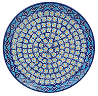 A picture of a Polish Pottery 10" Dinner Plate (Blue Diamond) | T132U-DHR as shown at PolishPotteryOutlet.com/products/10-dinner-plate-blue-diamond