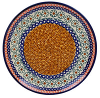 A picture of a Polish Pottery 10" Dinner Plate (Chocolate Swirl) | T132U-EOS as shown at PolishPotteryOutlet.com/products/10-dinner-plate-chocolate-swirl