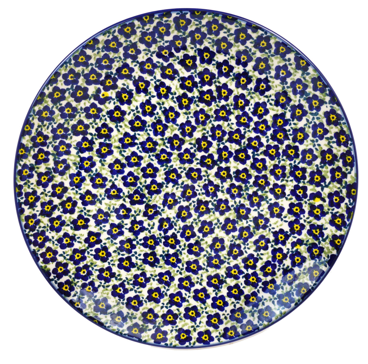 Plate, Round, Dinner, 10" in "Floral Revival Blue" by Manufaktura | T132U-MKOB
