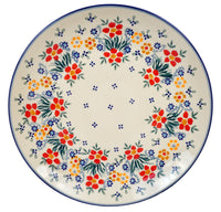 A picture of a Polish Pottery 10" Dinner Plate (Fresh Flowers) | T132U-MS02 as shown at PolishPotteryOutlet.com/products/10-dinner-plate-fresh-flowers