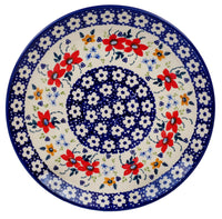 A picture of a Polish Pottery 10" Dinner Plate (Bold Red Blossoms) | T132U-P217 as shown at PolishPotteryOutlet.com/products/10-dinner-plate-bold-red-blossoms