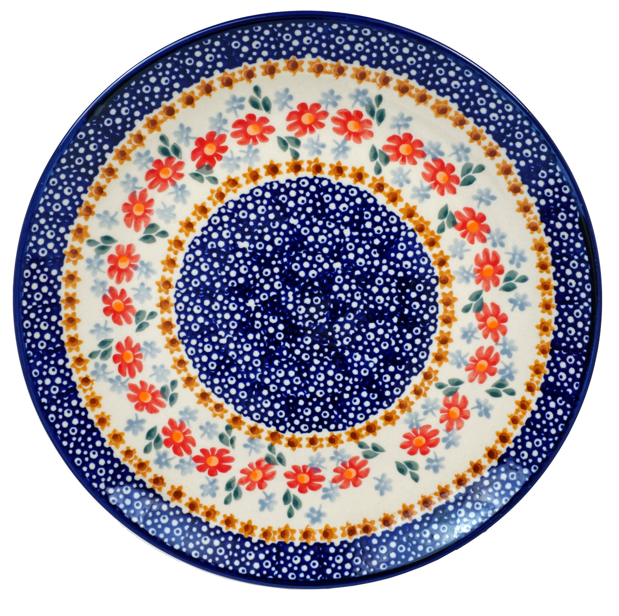 Plate, Round, Dinner, 10" in "Red Daisy Daze" by Manufaktura | T132U-P227