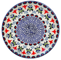 A picture of a Polish Pottery 10" Dinner Plate (Scandinavian Scarlet) | T132U-P295 as shown at PolishPotteryOutlet.com/products/10-dinner-plate-scandinavian-scarlet