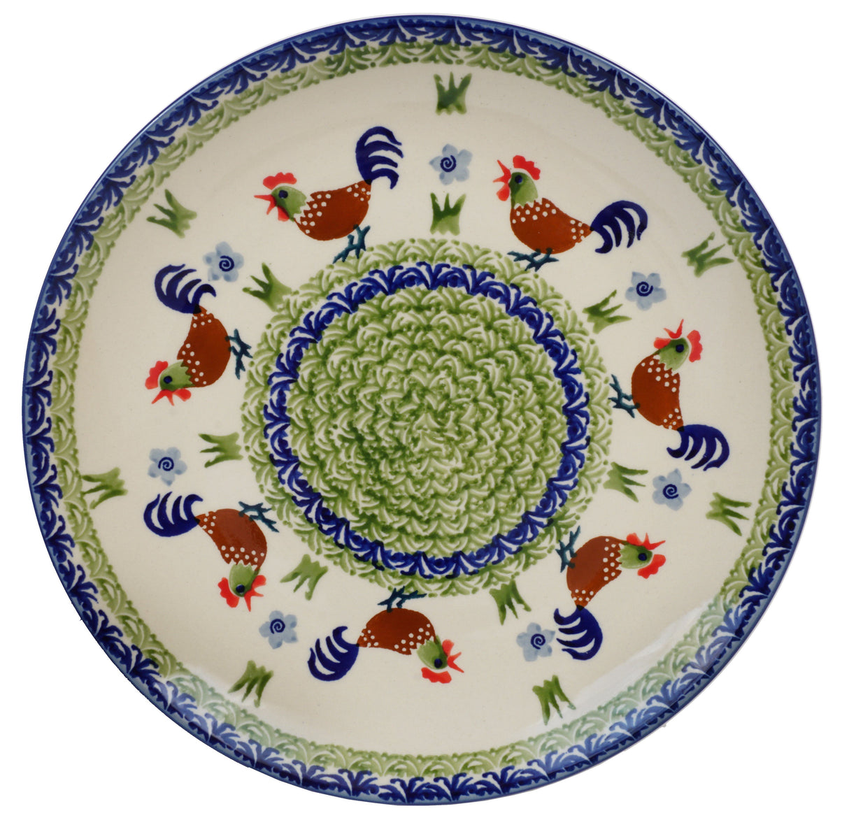 Plate, Round, Dinner, 10" in "Chicken Dance" by Manufaktura | T132U-P320