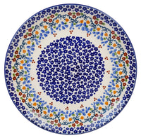 A picture of a Polish Pottery 10" Dinner Plate (Blue Bell Delight) | T132U-P356 as shown at PolishPotteryOutlet.com/products/10-dinner-plate-blue-bell-delight