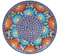 A picture of a Polish Pottery 10" Dinner Plate (Fiesta) | T132U-U1 as shown at PolishPotteryOutlet.com/products/10-dinner-plate-fiesta