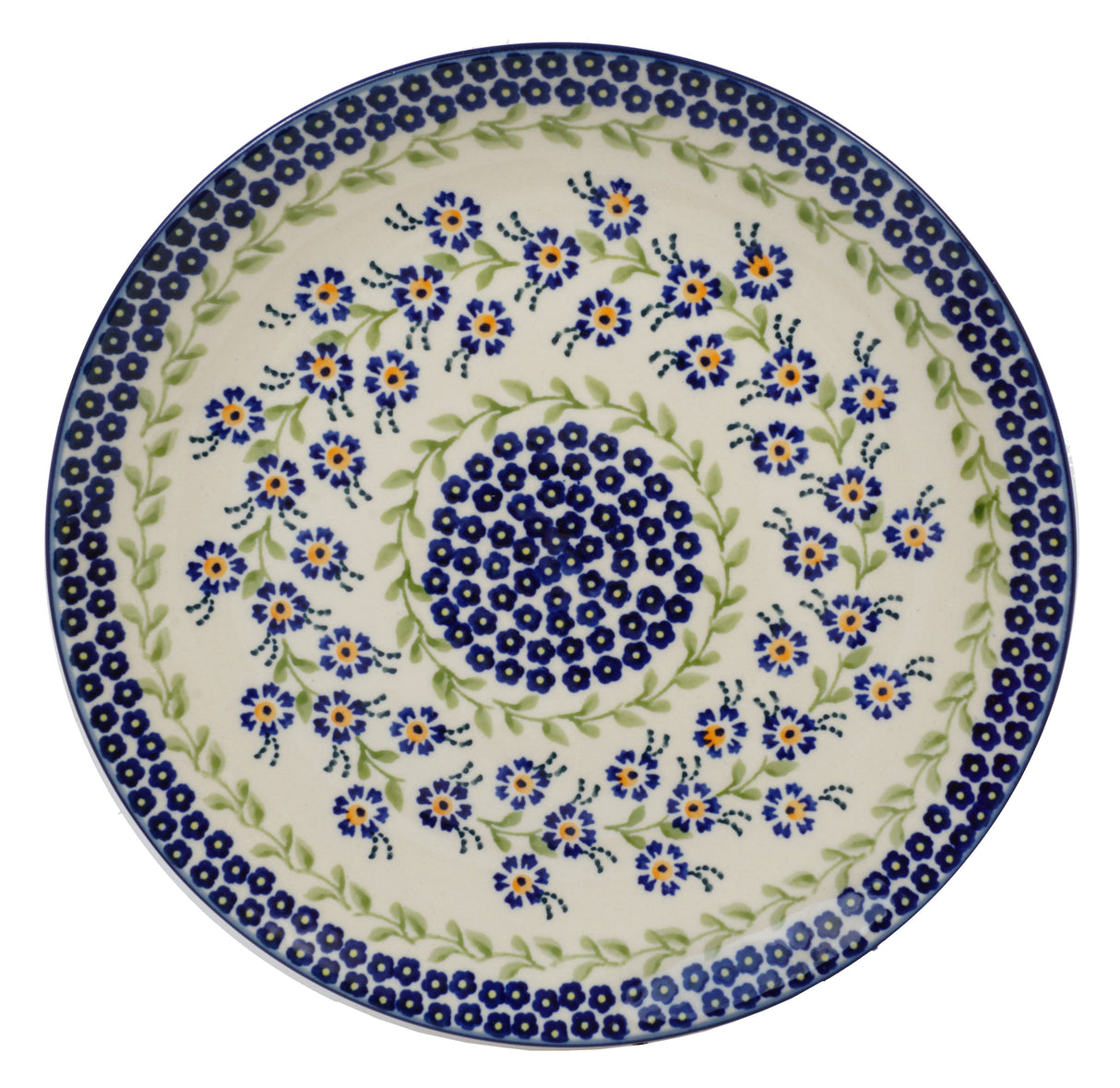 Plate, Round, Dinner, 10" in "Blue Clematis" by Manufaktura | T132U-VB03