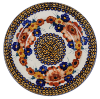 A picture of a Polish Pottery Soup Plate (Bouquet in a Basket) | T133S-JZK as shown at PolishPotteryOutlet.com/products/925-soup-plate-bouquet-in-a-basket