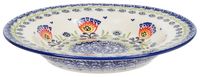 A picture of a Polish Pottery Soup Plate (Floral Fans) | T133S-P314 as shown at PolishPotteryOutlet.com/products/925-soup-plate-floral-fans