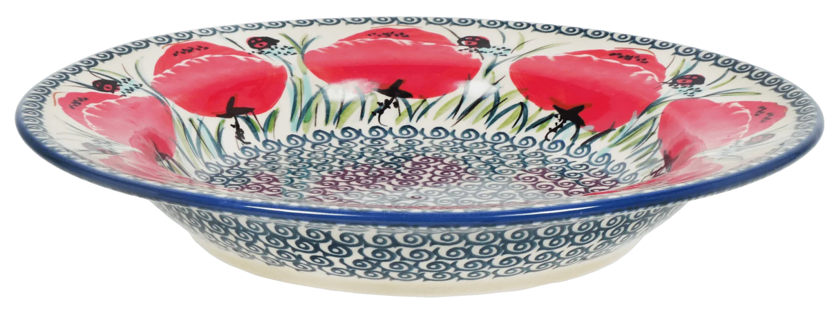 Plate, Round, Soup Plate, 9.25" in "Poppy Paradise" by Manufaktura | T133S-PD01