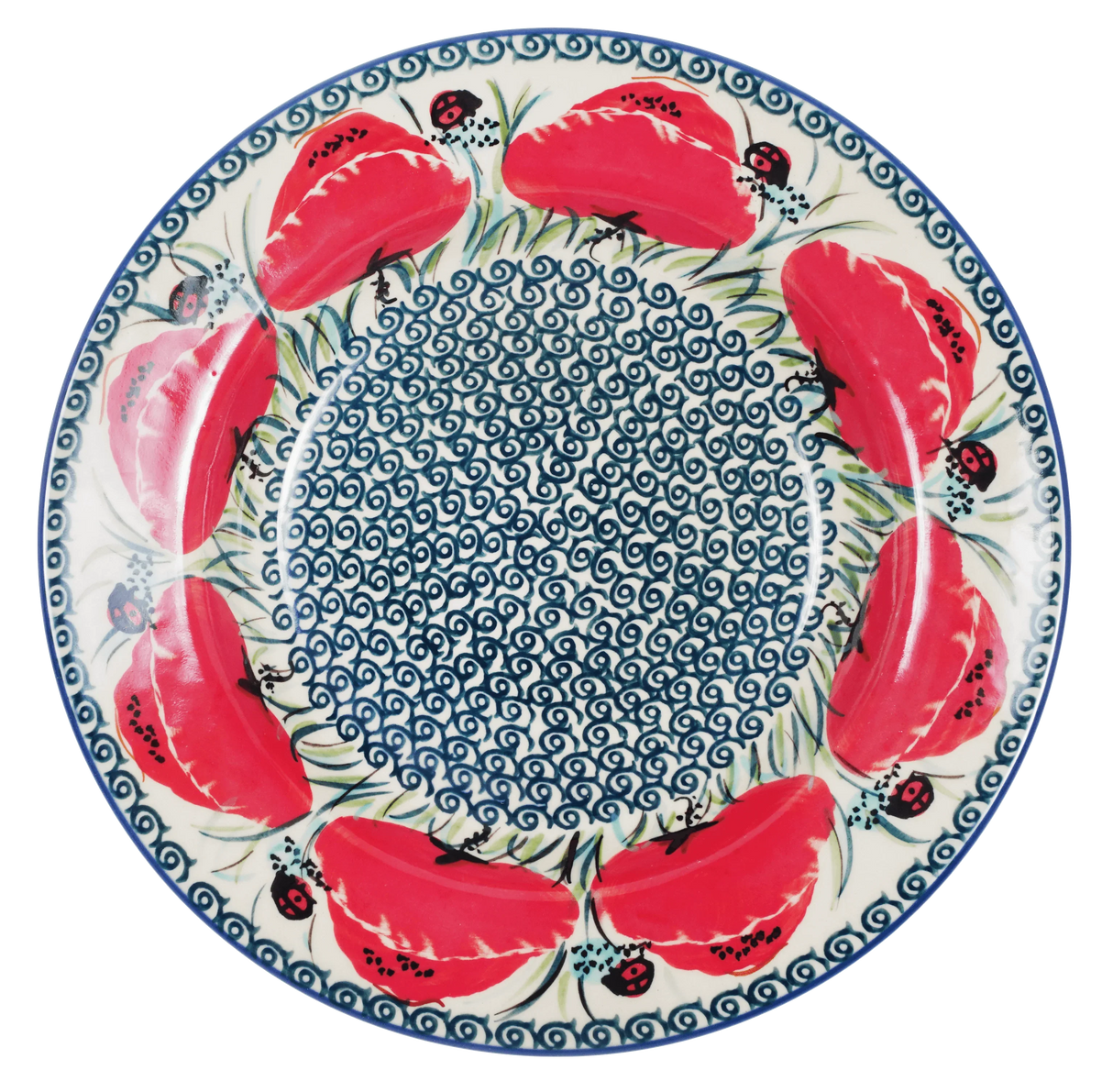 Plate, Round, Soup Plate, 9.25" in "Poppy Paradise" by Manufaktura | T133S-PD01