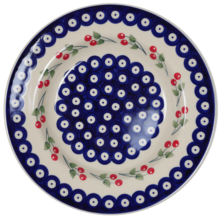 Plate, Round, Soup Plate, 9.25" in "Cherry Dot" by Manufaktura | T133T-70WI