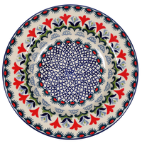 A picture of a Polish Pottery Soup Plate (Scandinavian Scarlet) | T133U-P295 as shown at PolishPotteryOutlet.com/products/925-soup-plate-scandinavian-scarlet