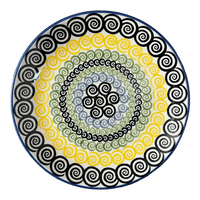 A picture of a Polish Pottery 8.5" Salad Plate (Hypnotic Night) | T134M-CZZC as shown at PolishPotteryOutlet.com/products/8-5-salad-plate-hypnotic-night-t134m-czzc